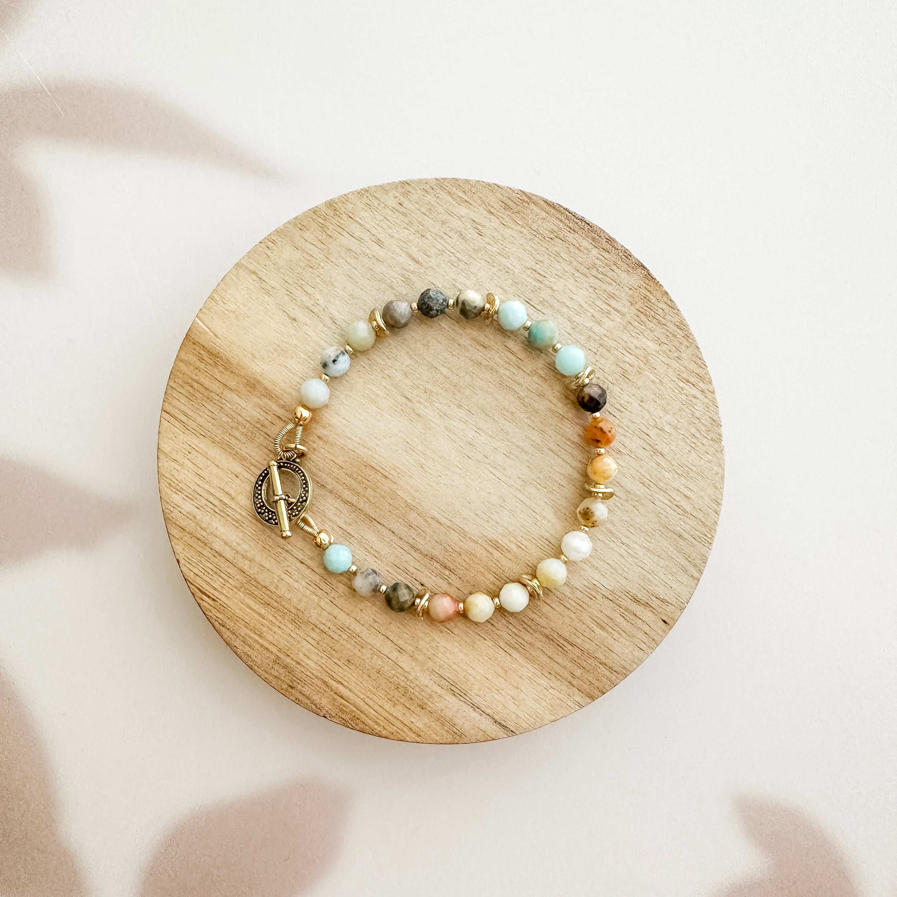 Black Gold Amazonite Gold Bracelet