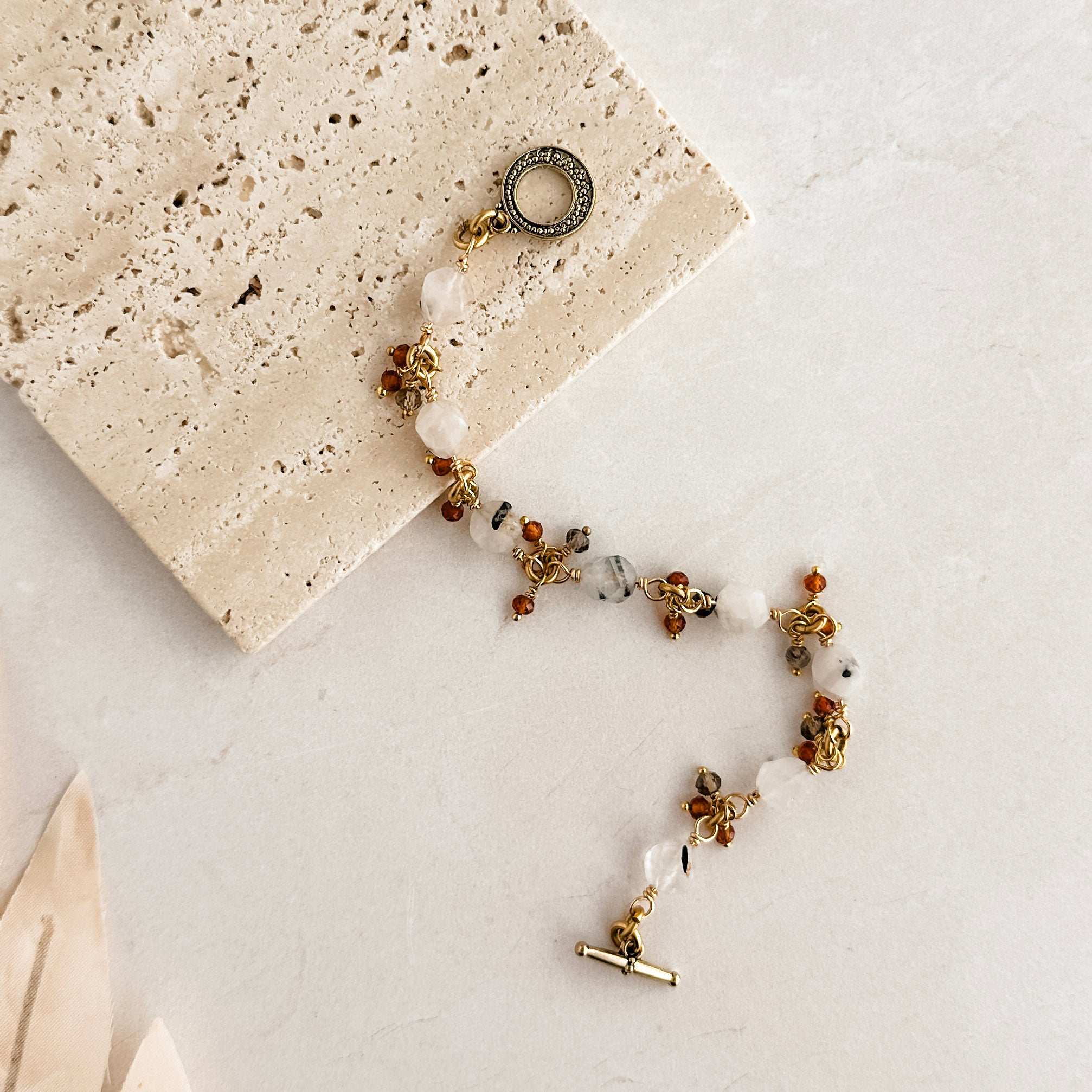 Dendritic Topaz Gold Bracelet