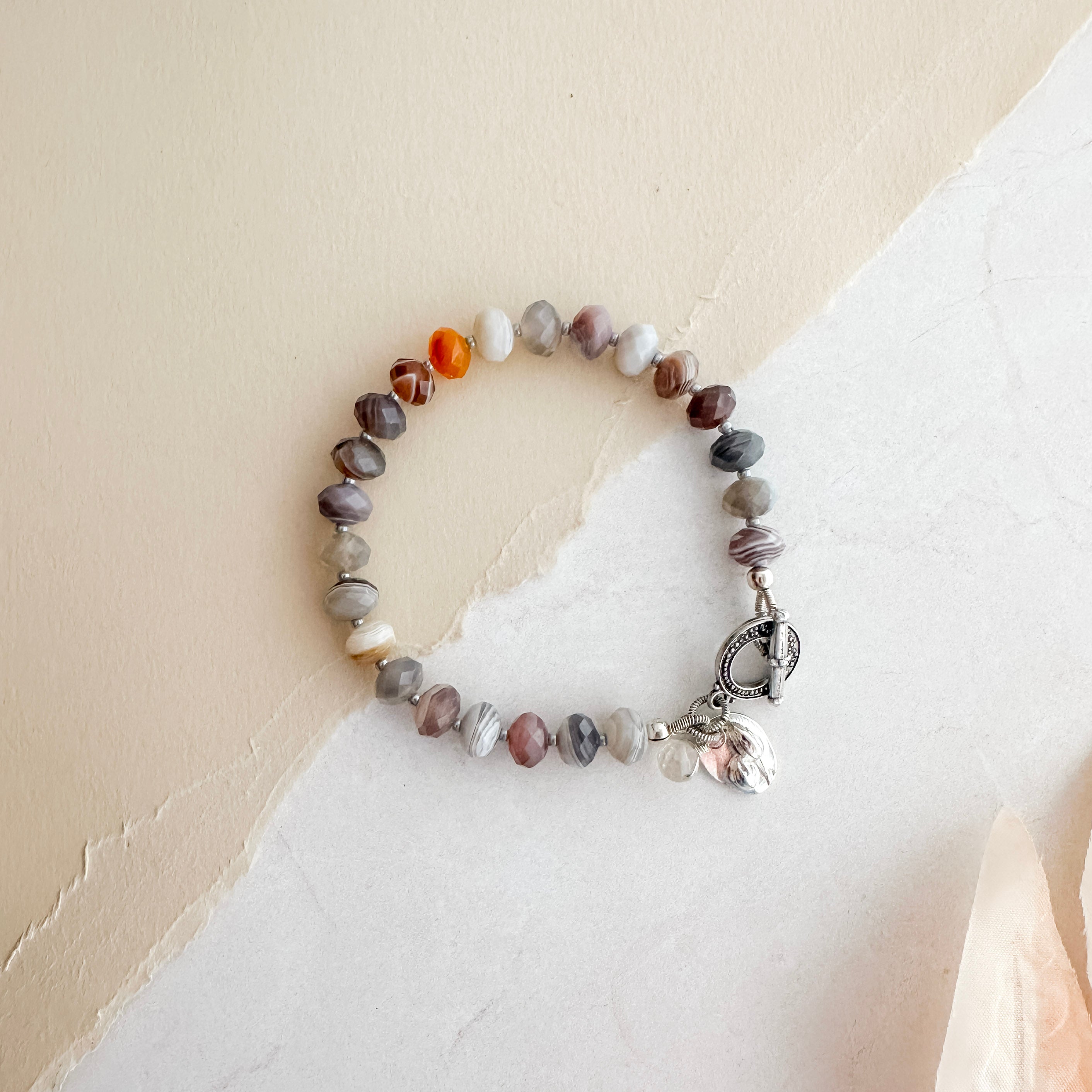 Botswana Agate Toggle Bracelet