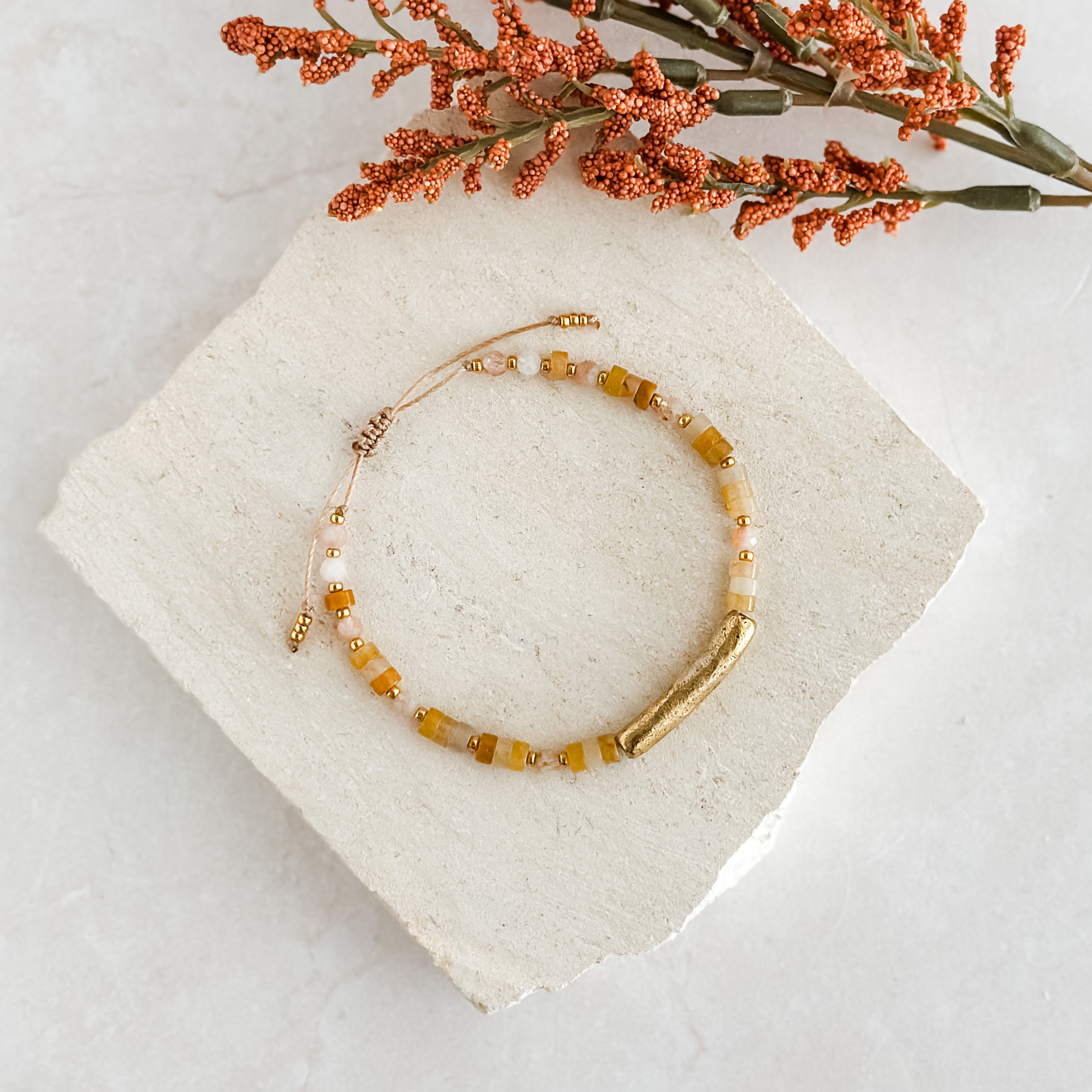 Sunflower Yellow Jade Bracelet