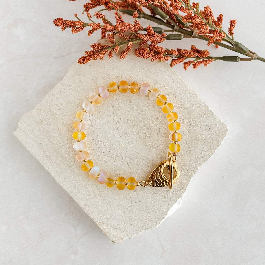 Yellow Mermaid Glass Bracelet