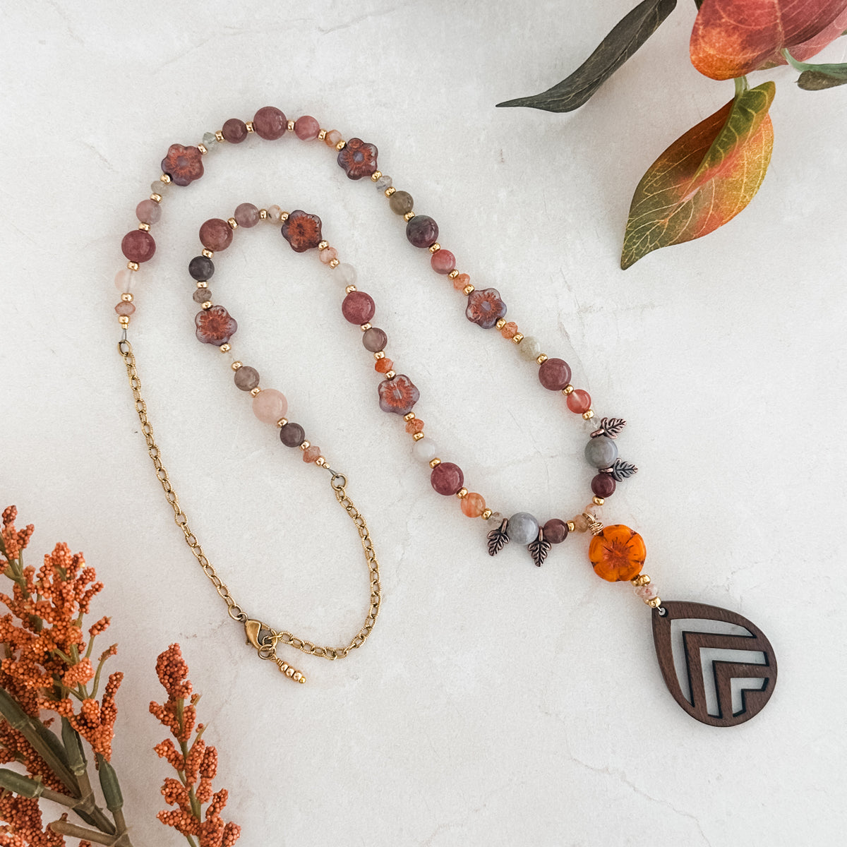 Chevron Leaf Necklace