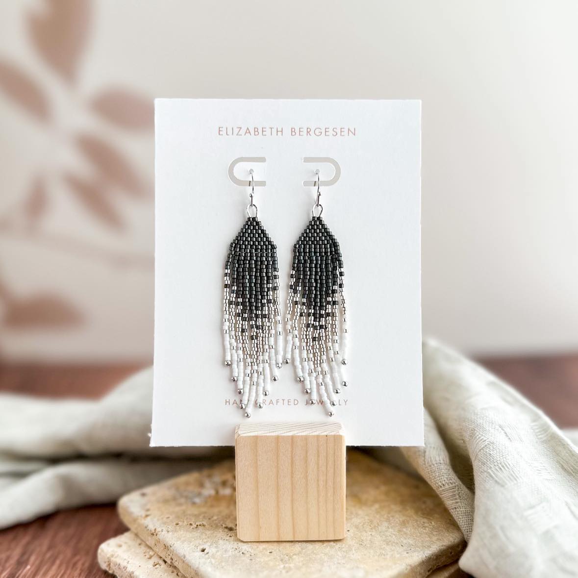 Petite Flirty Fringe Earrings in Grey Luster