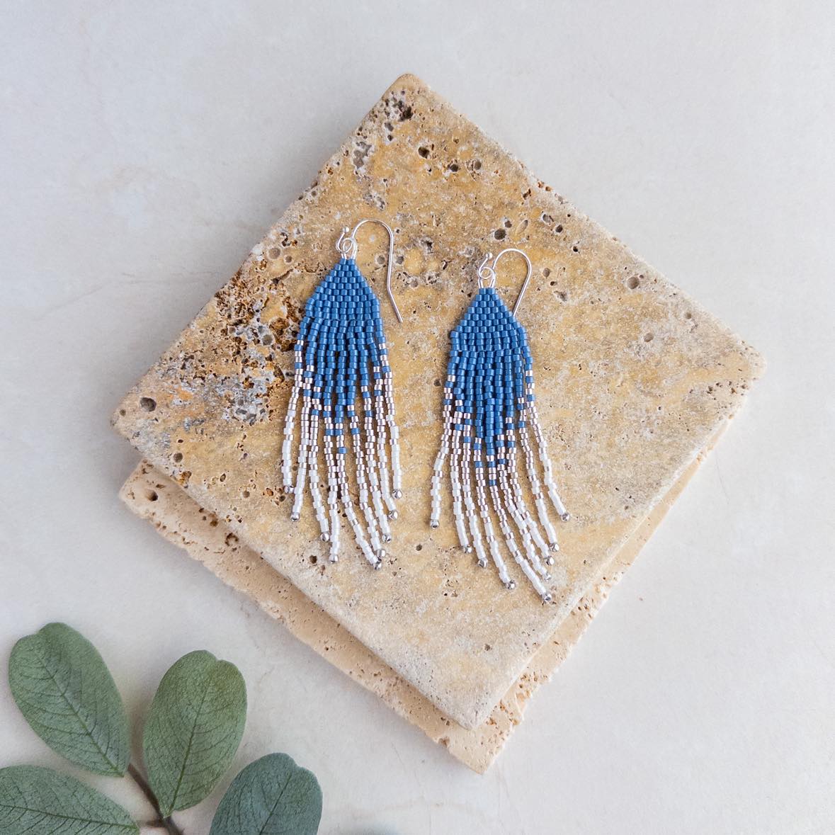 Denim Blue Petite Flirty Fringe Earrings