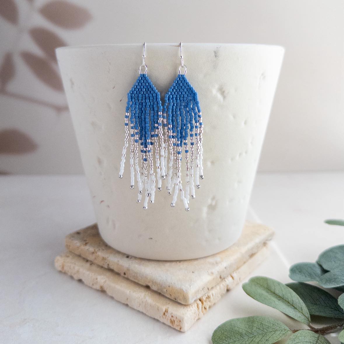 Denim Blue Petite Flirty Fringe Earrings