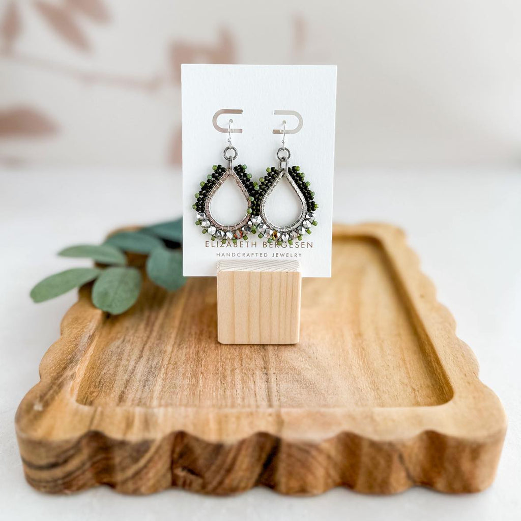 Olive Green Lavish Earrings