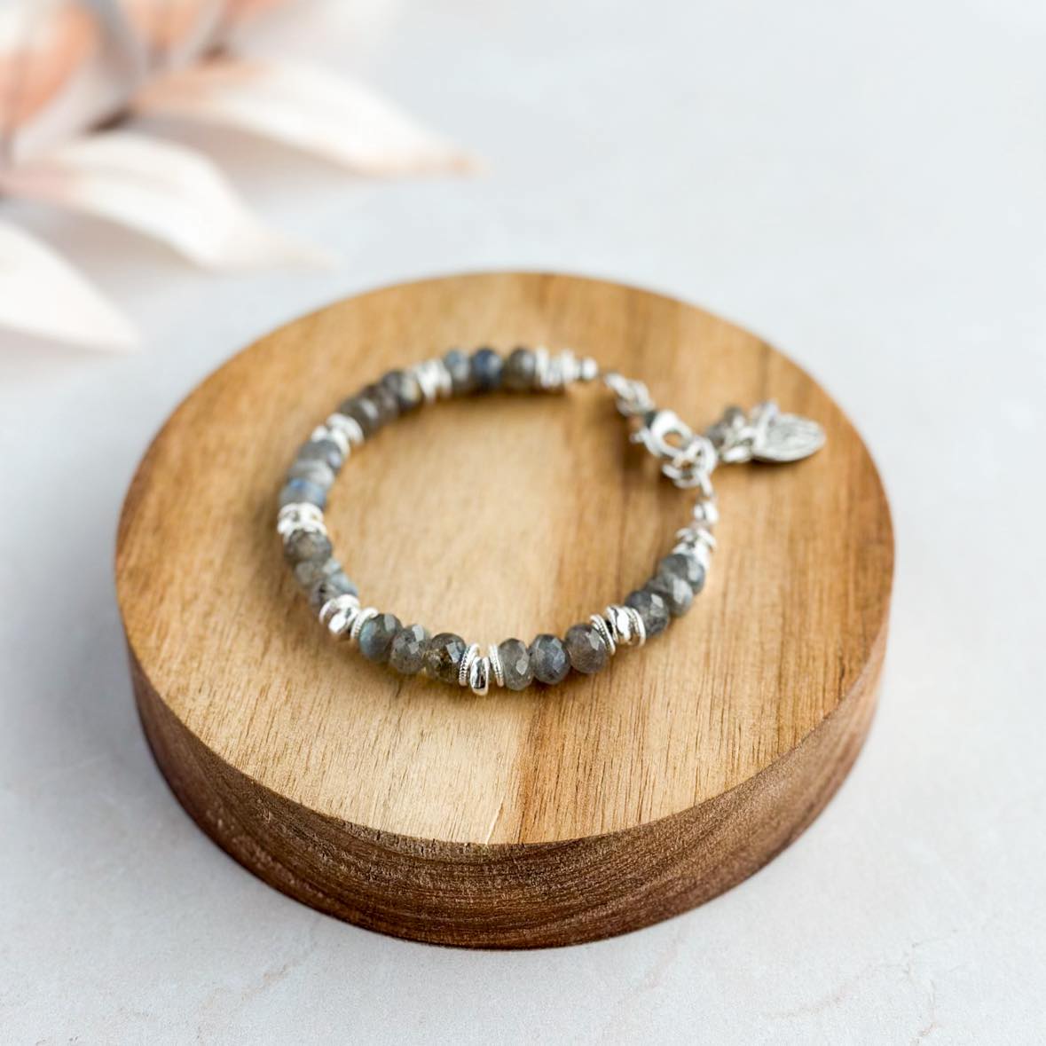 Silver Labradorite Gemstone Bracelet