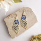 Rainbow Blue Pansy Beaded Fringe Earrings