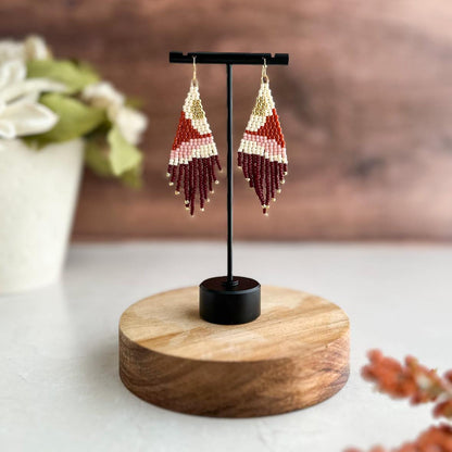 Desert Mountain Beaded Fringe Earrings