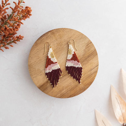 Desert Mountain Beaded Fringe Earrings