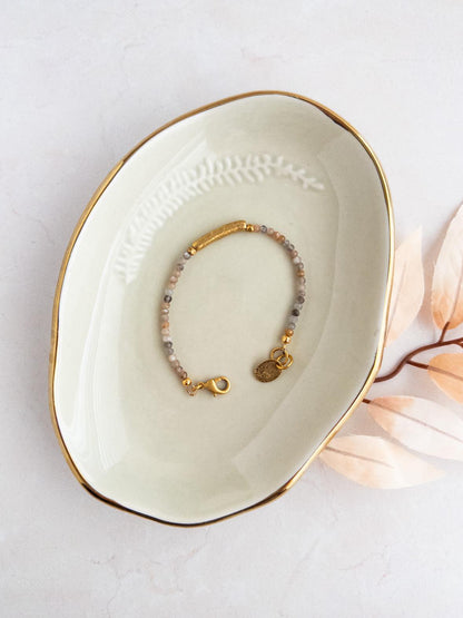 Gold Sunstone Gemstone Bracelet