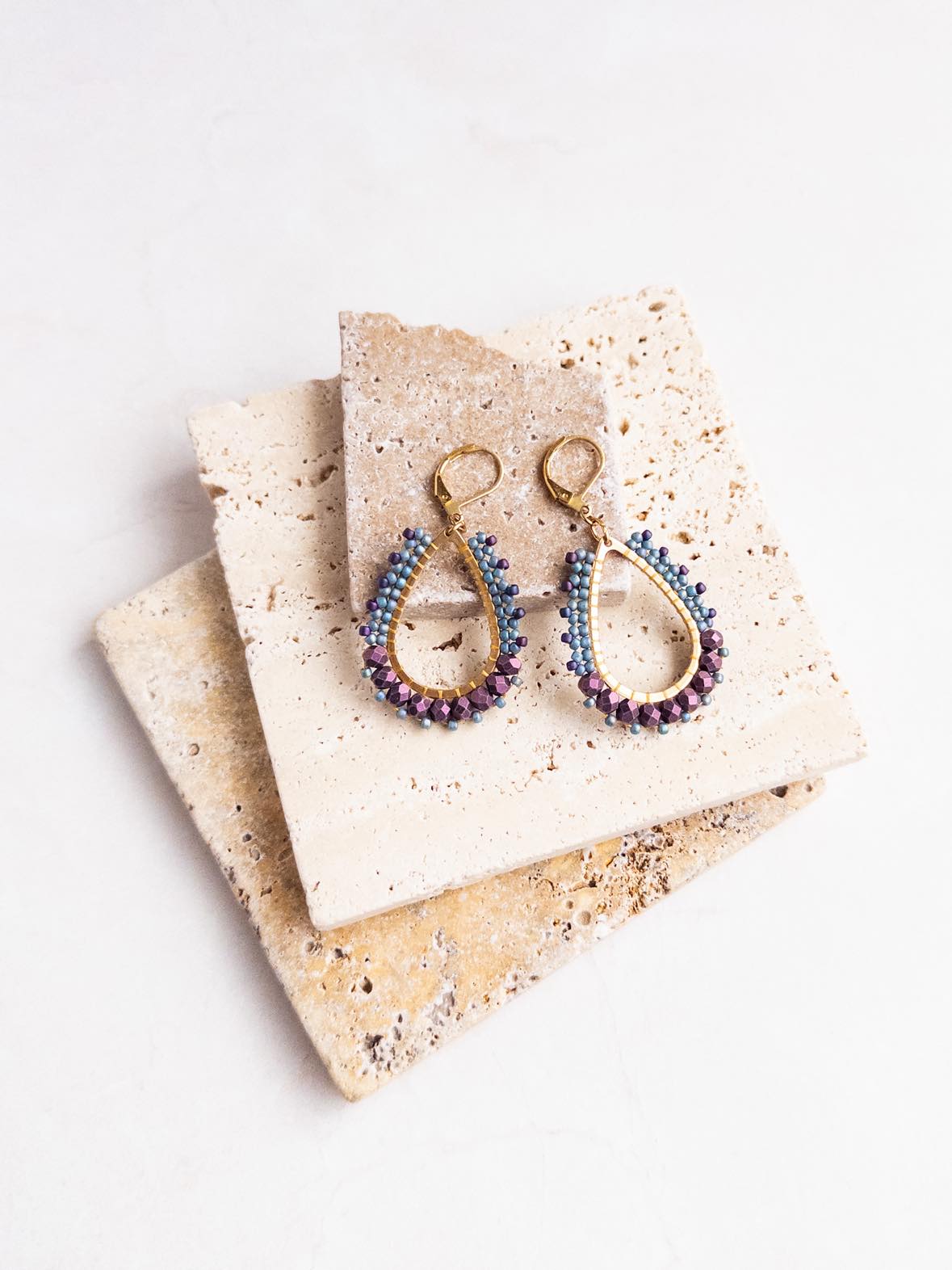 Purple and Teal Lavish Earrings