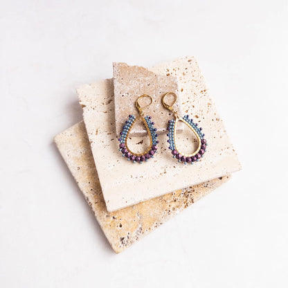 Purple and Teal Lavish Earrings