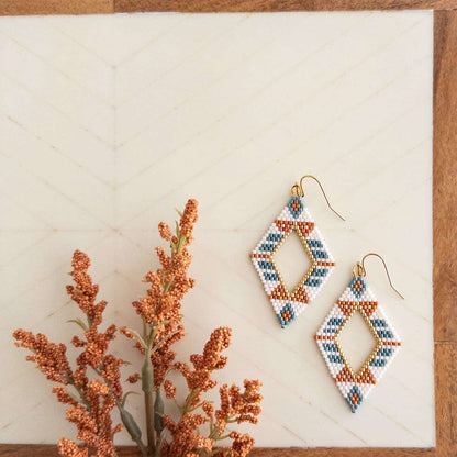 Tucson Orange and Teal Triangle Earrings