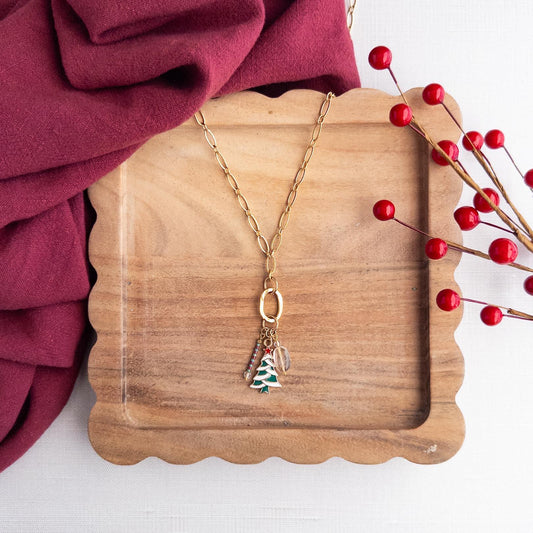 Christmas Tree Cluster Necklace