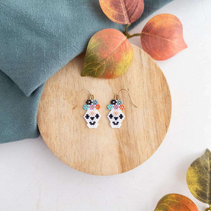 Mini Beaded Sugar Skull Earrings