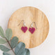 Pansy Heart Beaded Earrings