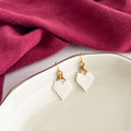 Chantilly White Beaded Heart Earrings