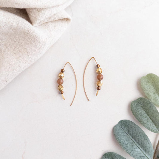 Moonstone Modern Hook Earrings