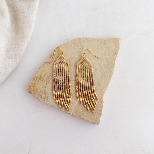 Petite Flirty Fringe Earrings in Gilded Gold