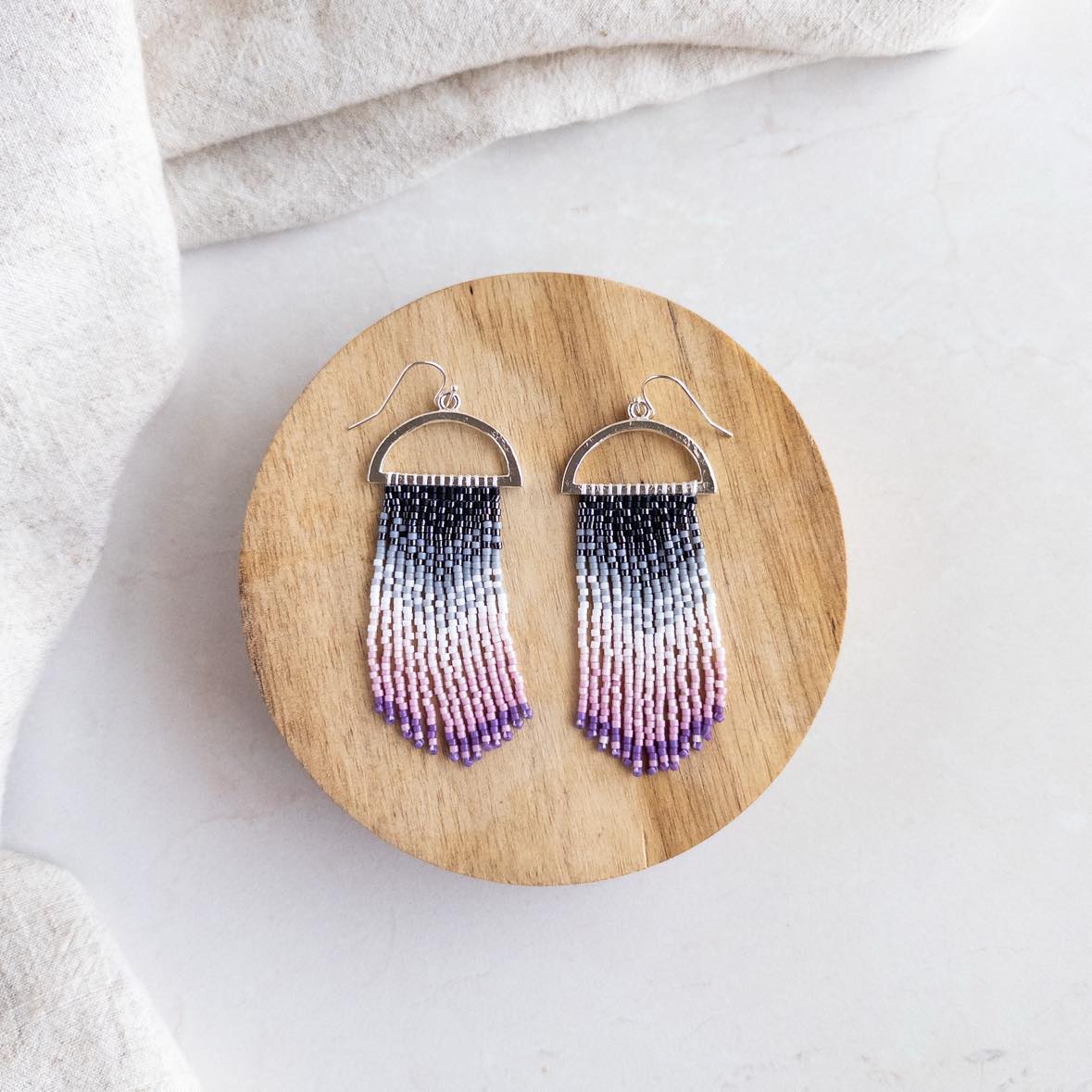 Bright Chevron Fringe Earrings