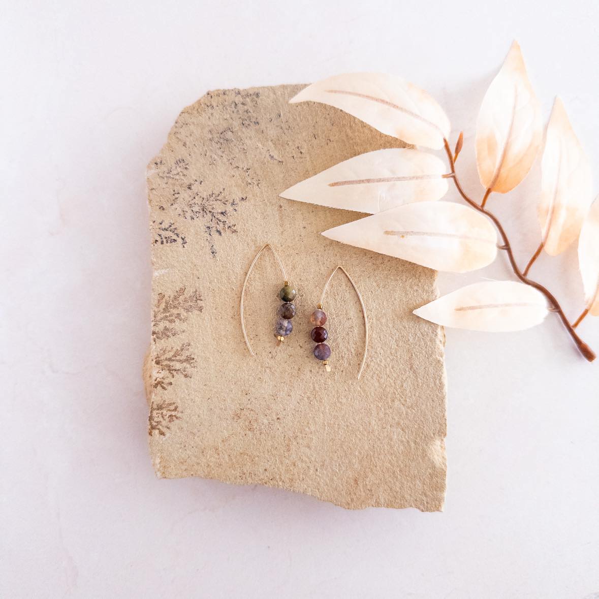 Mixed Fancy Jasper Modern Hook Earrings