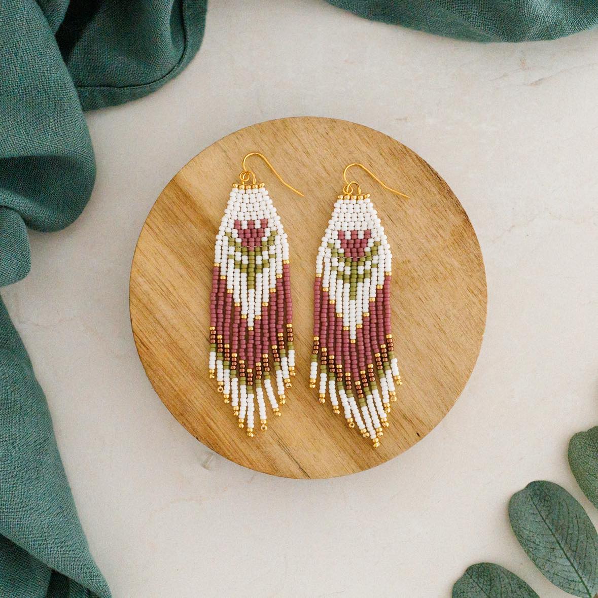 Lavender Tulip Fringe Earrings