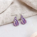 Purple Luminescent Teardrop Beaded Earrings