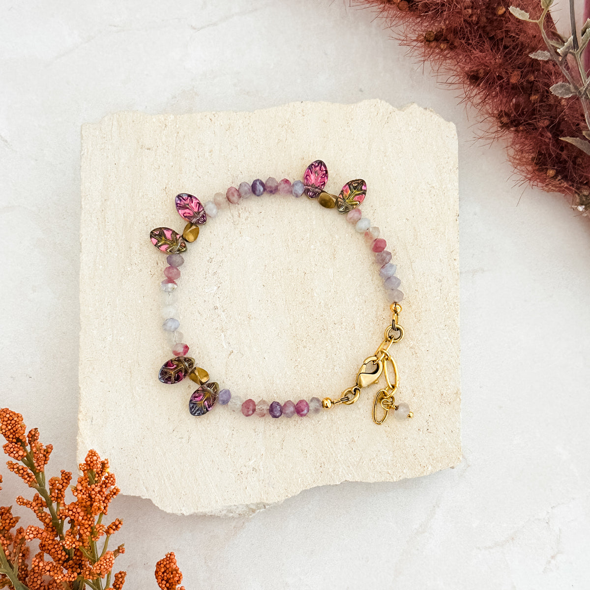 Lavender single strand bracelet