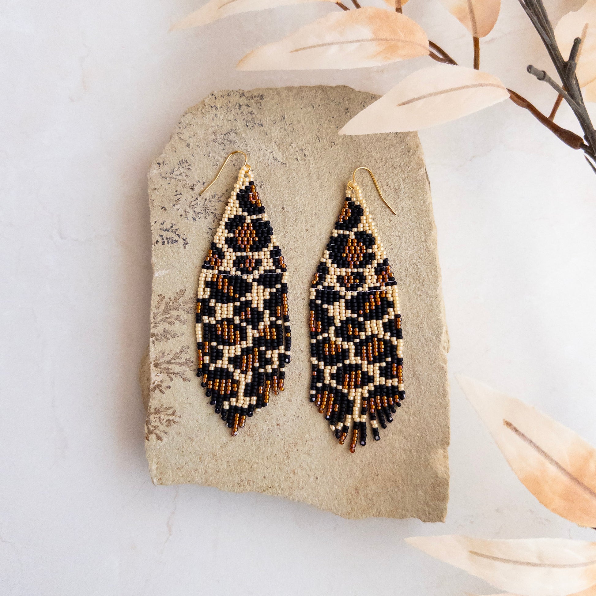 Leopard Fringe Earrings