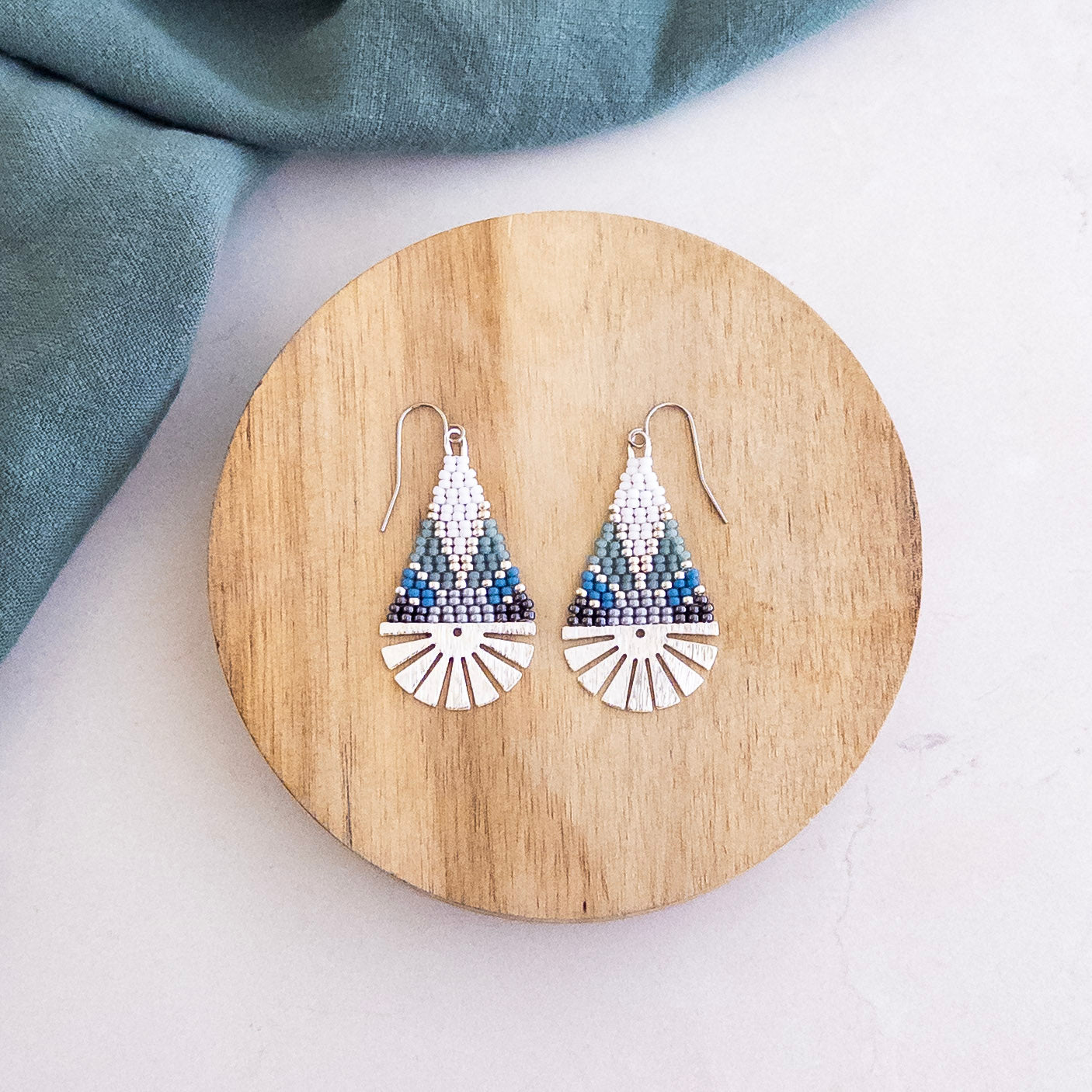 Silver Horizon Ray Earrings