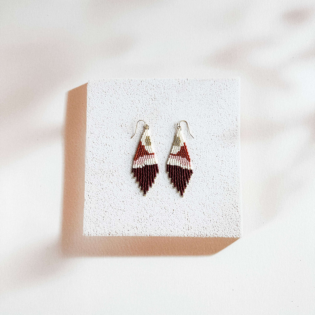 Desert Mountain Beaded Fringe Earrings