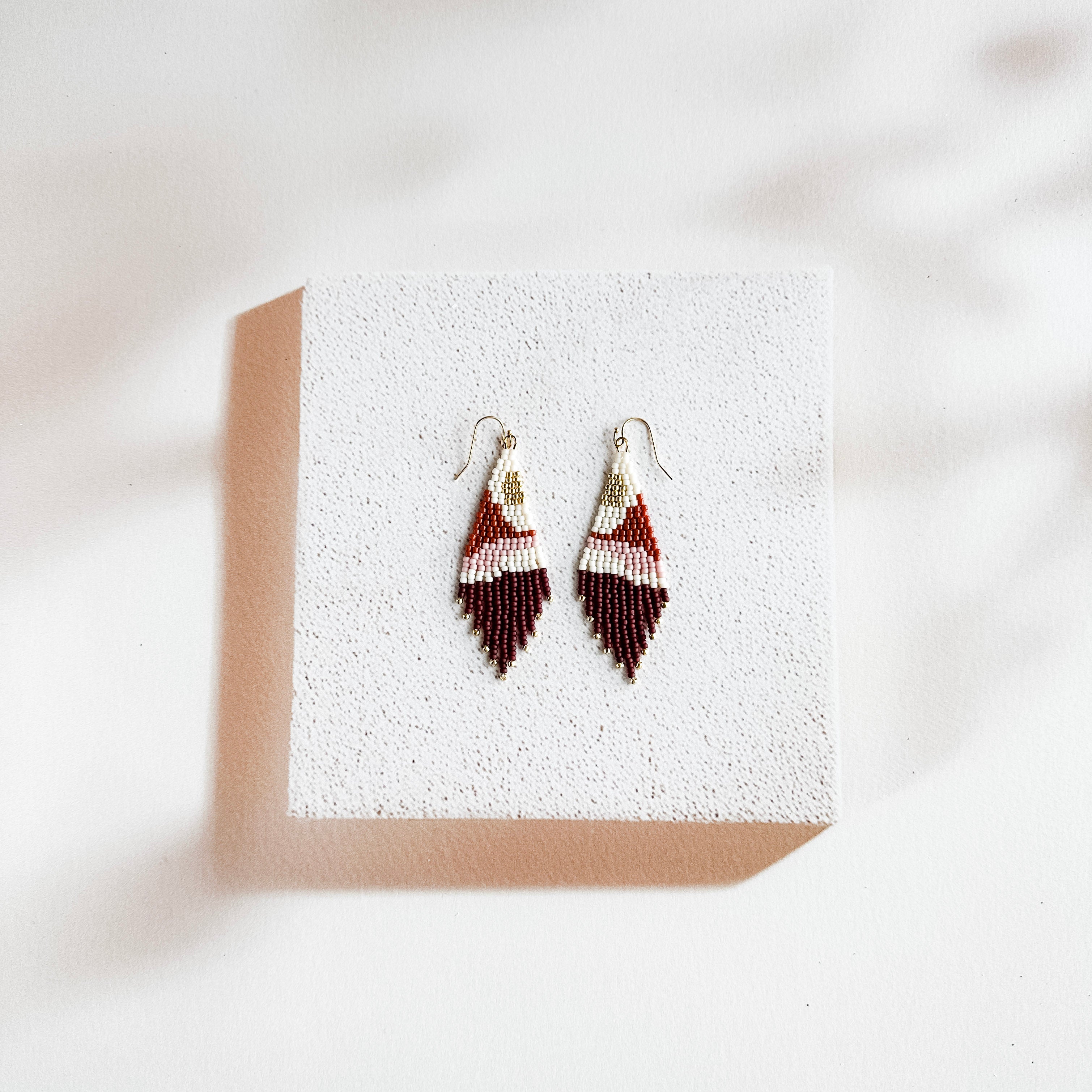 Desert Mountain Beaded Fringe Earrings