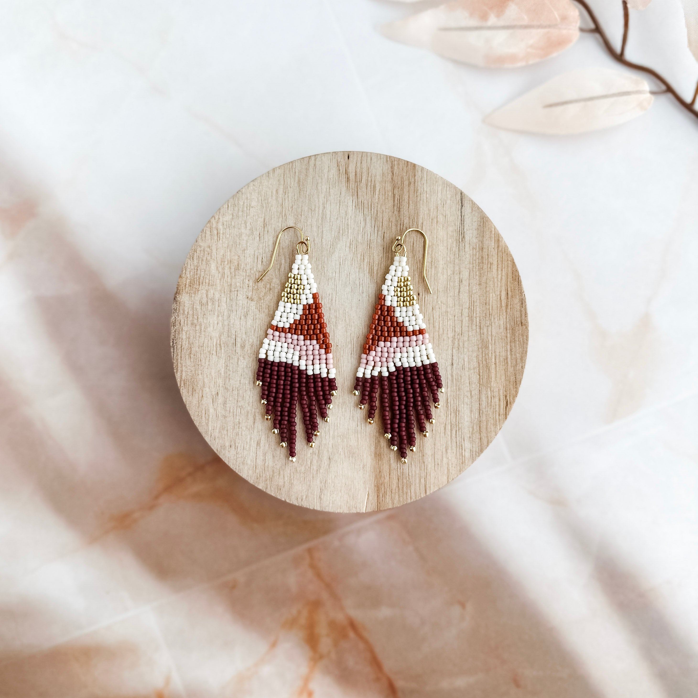 Desert Mountain Beaded Fringe Earrings