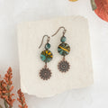 Copper Flower Disk Earrings