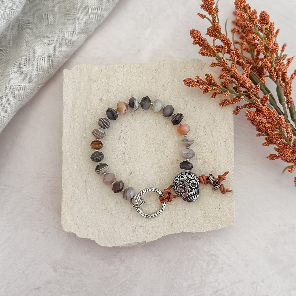 Skull Button Bracelet