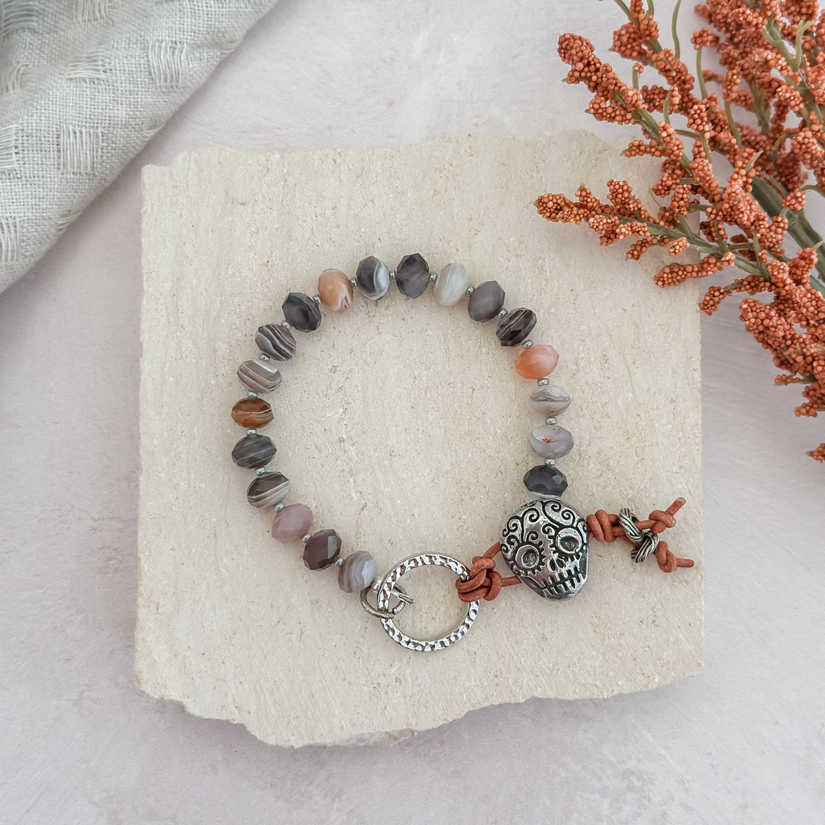 Skull Button Bracelet