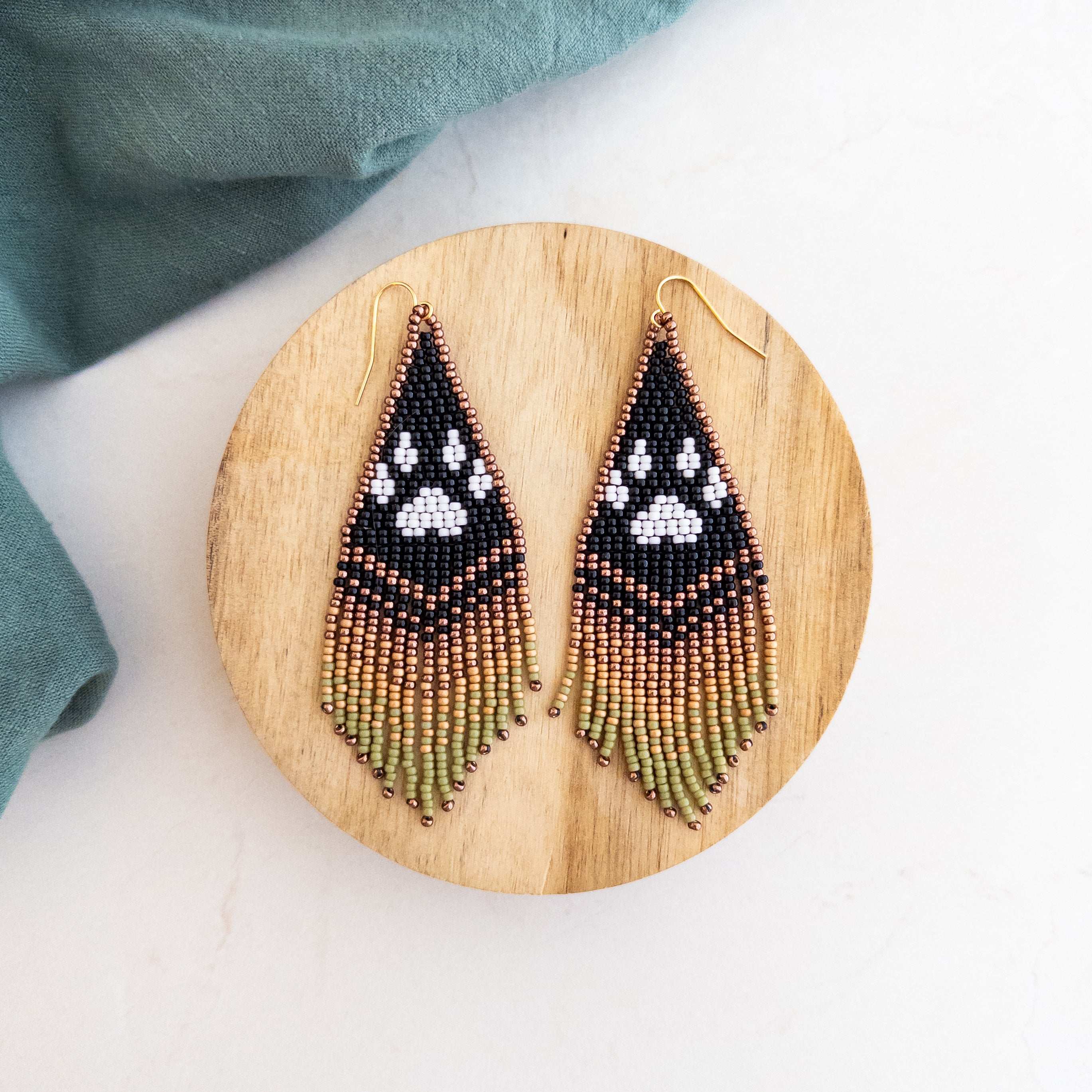 Paw Print Fringe Earrings