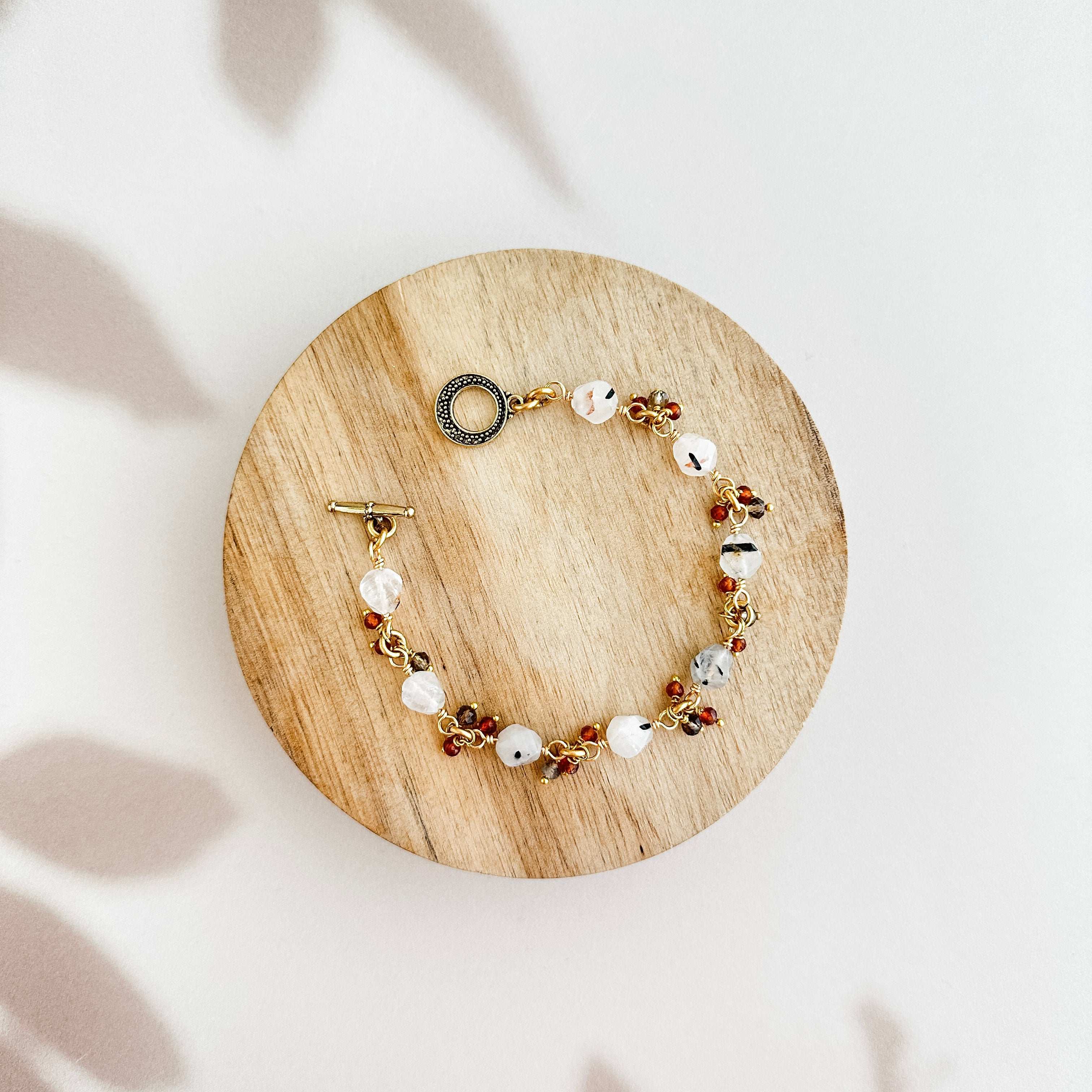 Dendritic Topaz Gold Bracelet