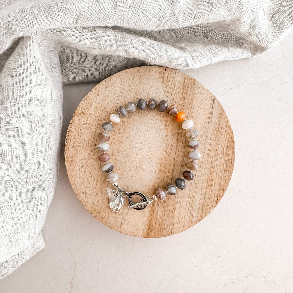 Botswana Agate Toggle Bracelet
