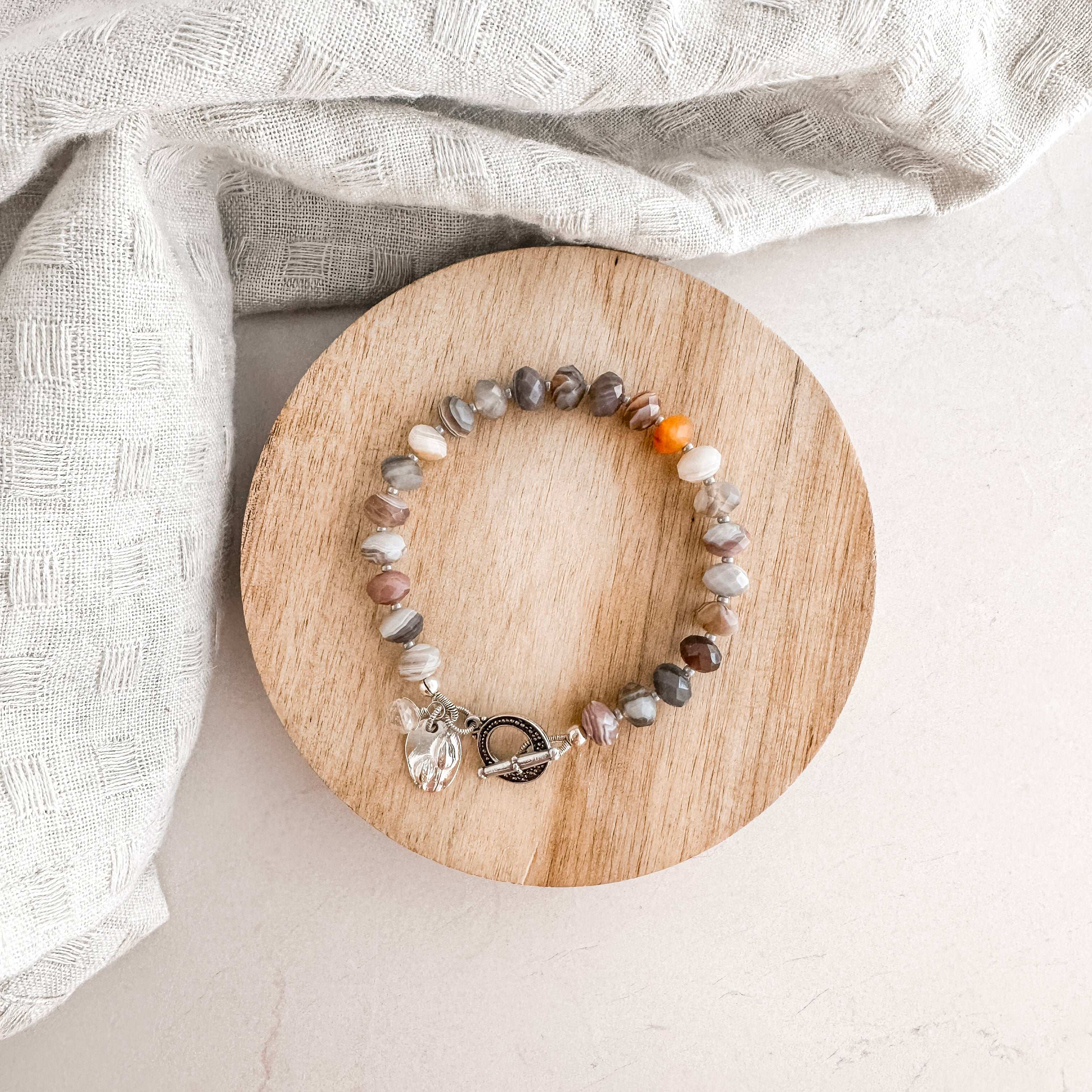 Botswana Agate Toggle Bracelet