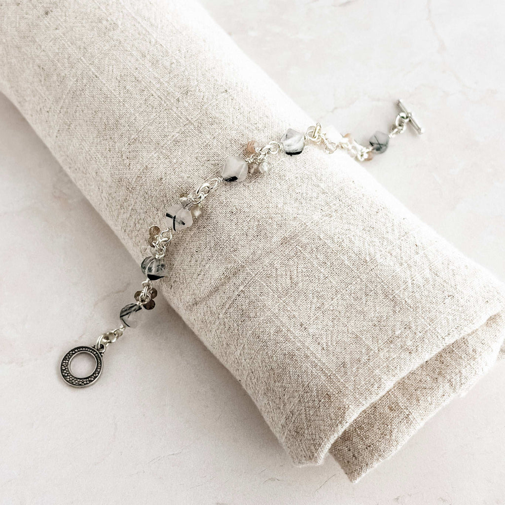 Dendritic Topaz Silver Bracelet