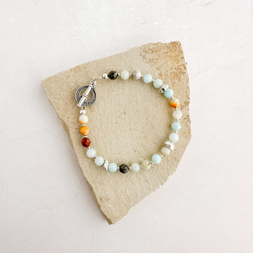 Black Gold Amazonite Silver Bracelet