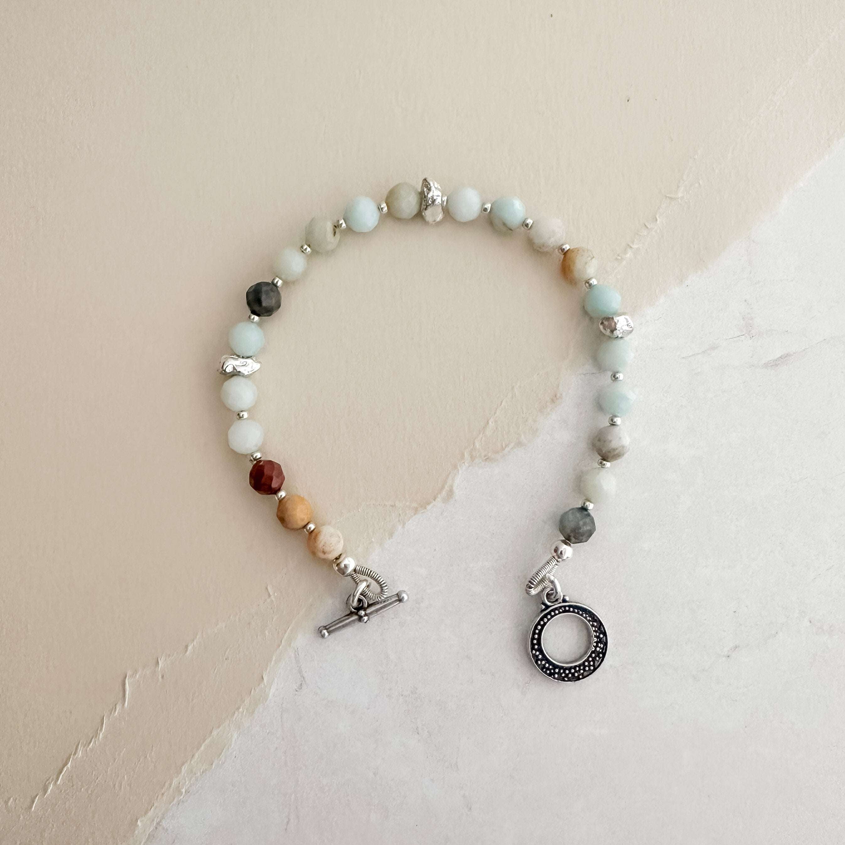 Black Gold Amazonite Silver Bracelet