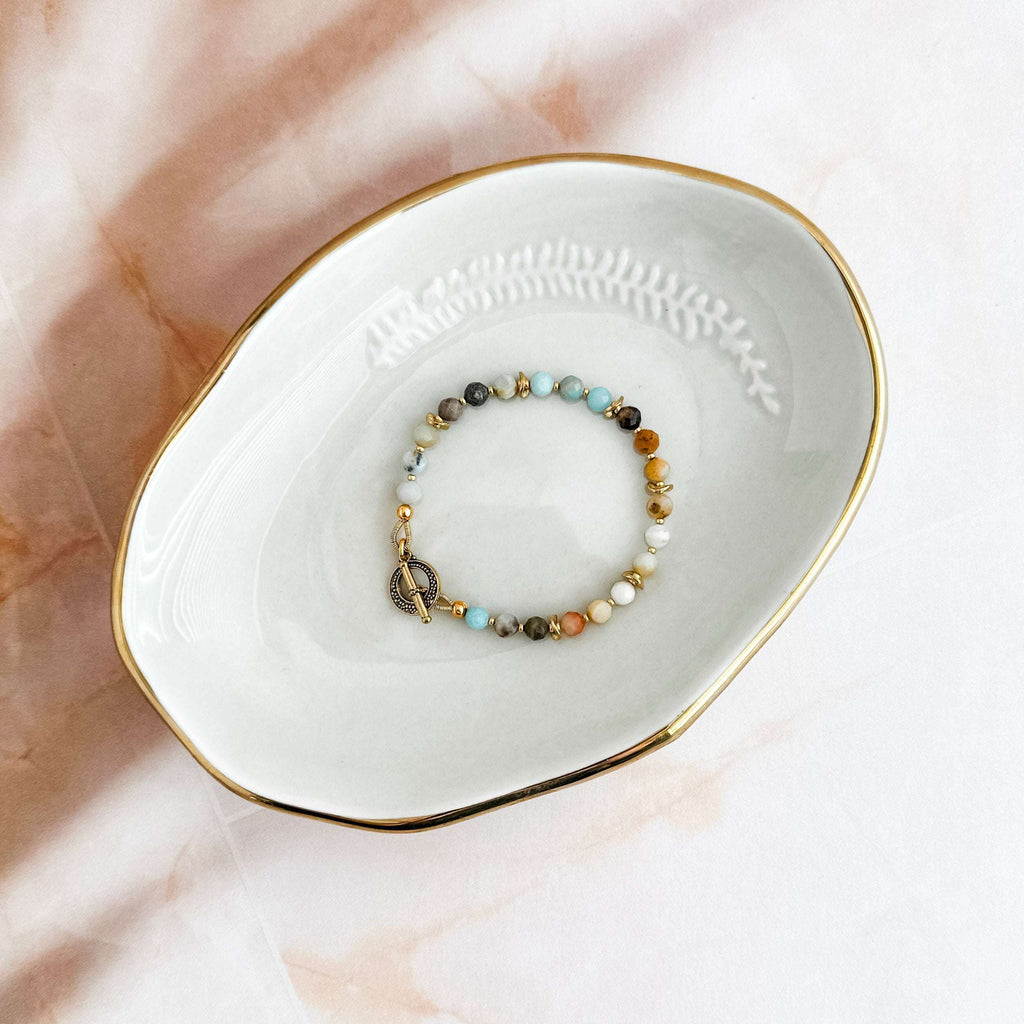 Black Gold Amazonite Gold Bracelet