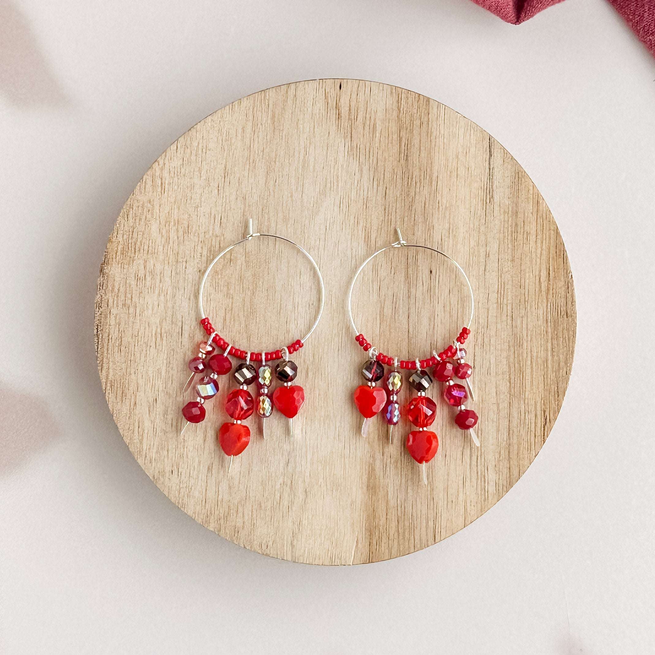Hoop Heart Charm Earrings