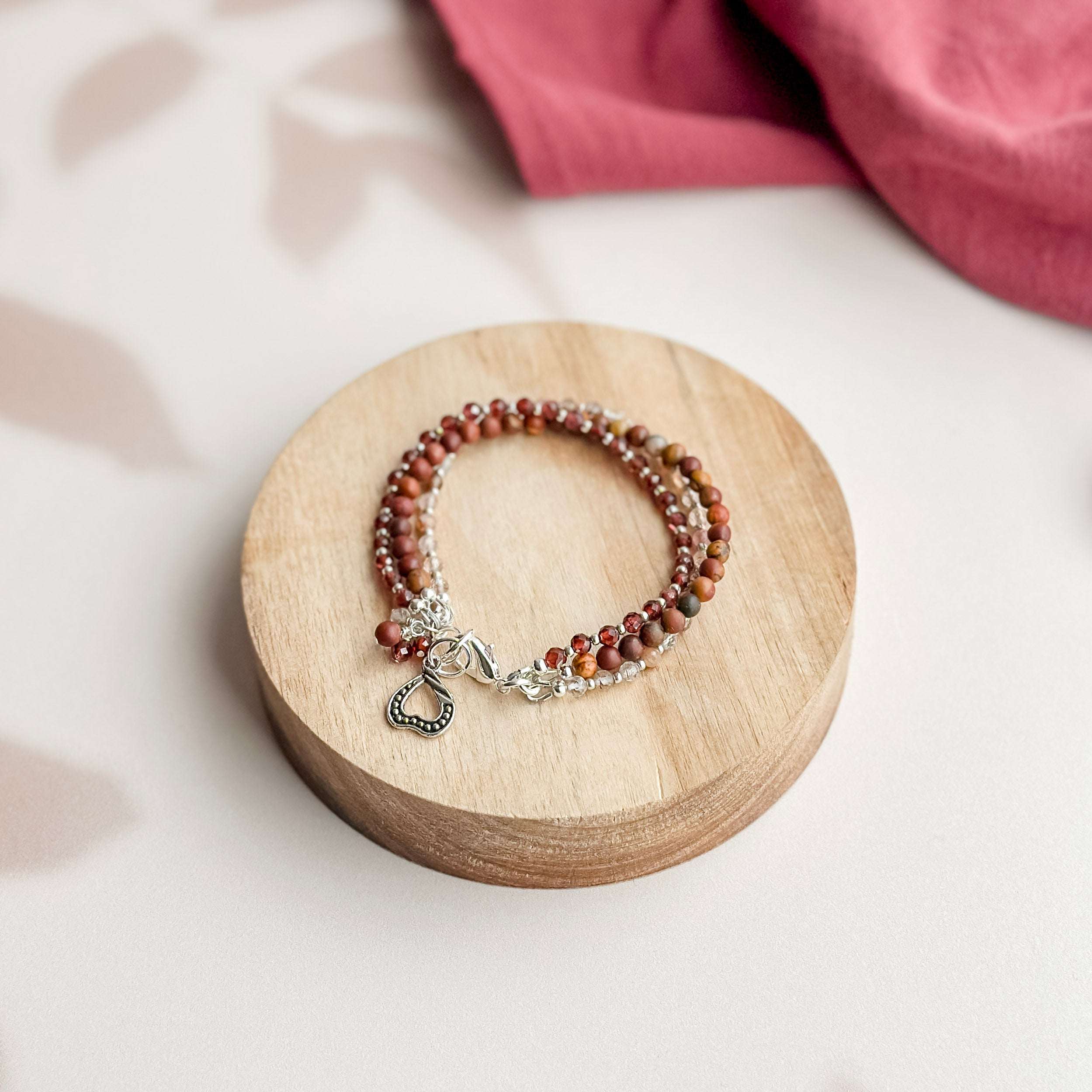 Wine Garnet Adjustable Bracelet