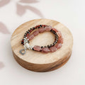 Layered Strawberry Quartz Gemstone Bracelet