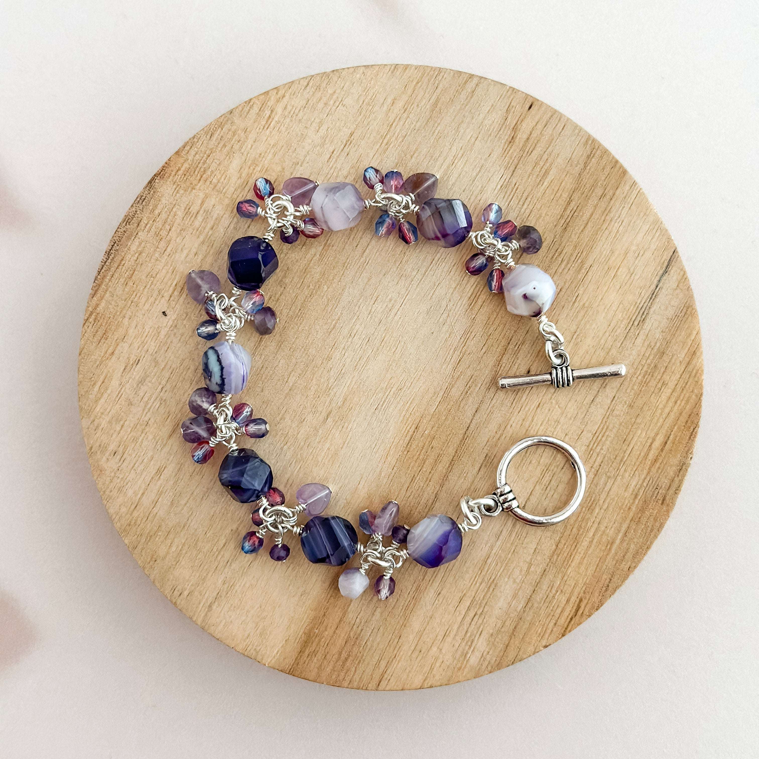 Purple Fluorite Dancing Gemstone Bracelet