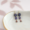 Purple Amethyst Coin Earrings